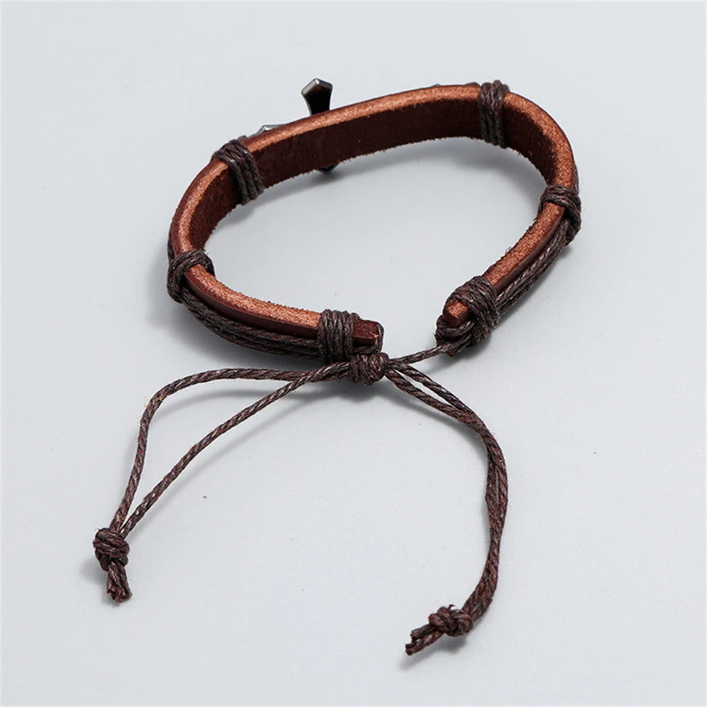 Men’s Cross Leather Bracelet – A Stylish Symbol of Faith