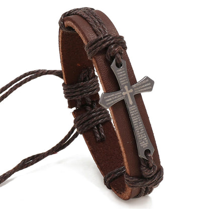 Men’s Cross Leather Bracelet – A Stylish Symbol of Faith