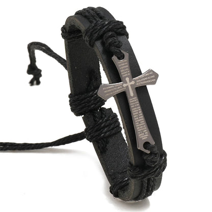 Men’s Cross Leather Bracelet – A Stylish Symbol of Faith