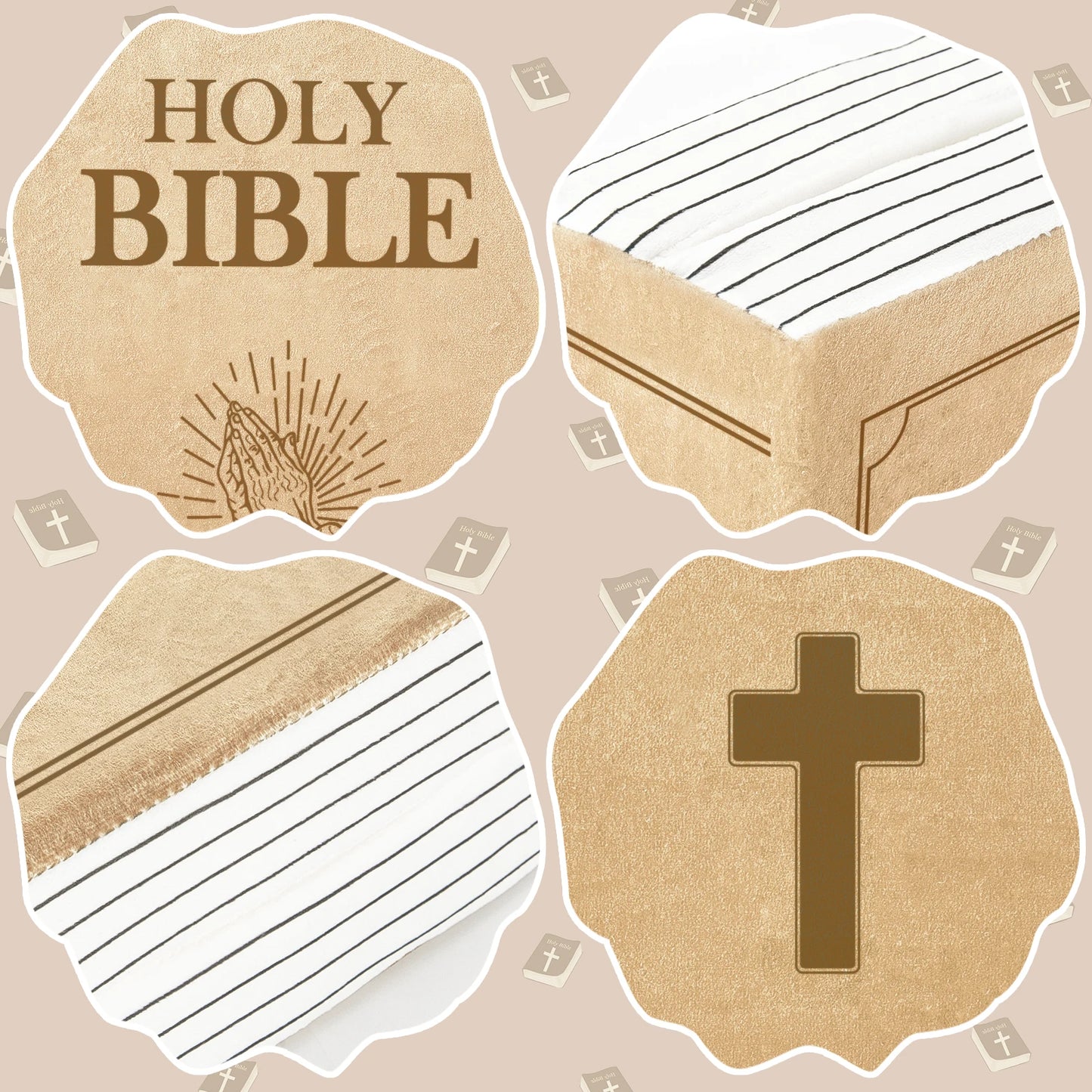 Bible Pillow Toy – Soft Christian Pillow with Openable Holy Bible Design